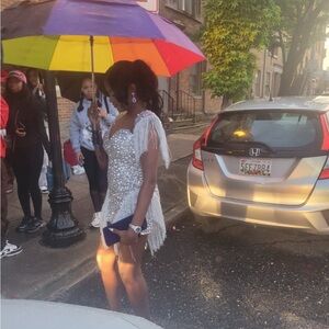 Sequin Fringe Prom Dress